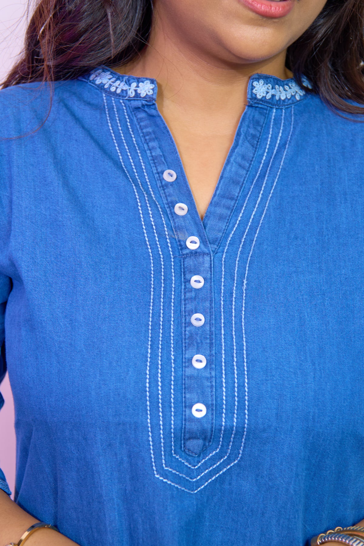 Denim Daze Embroidered Kurti