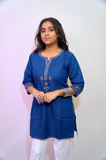 Midnight Bloom Denim Kurti