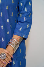 Midnight Leaf Denim Kurti