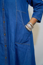 Indigo Stitchline Long Denim Kurti