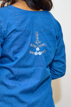 Blue Denim Embroidered Co-ord Set
